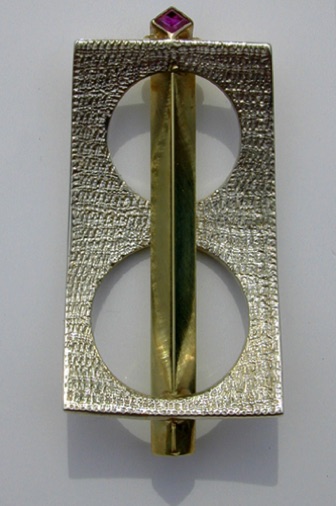 (hanger 04-03) zilver, goud en robijn